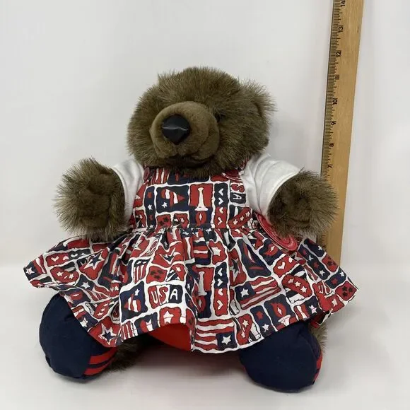 Build-A-Bear Chubby Cubby Vintage Plush‎ Teddy Pinafore Dress Shoes Has Orig Tag - Picture 11 of 15